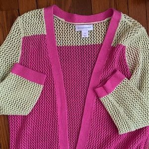 Pink and Green Colorblock Cardigan!
